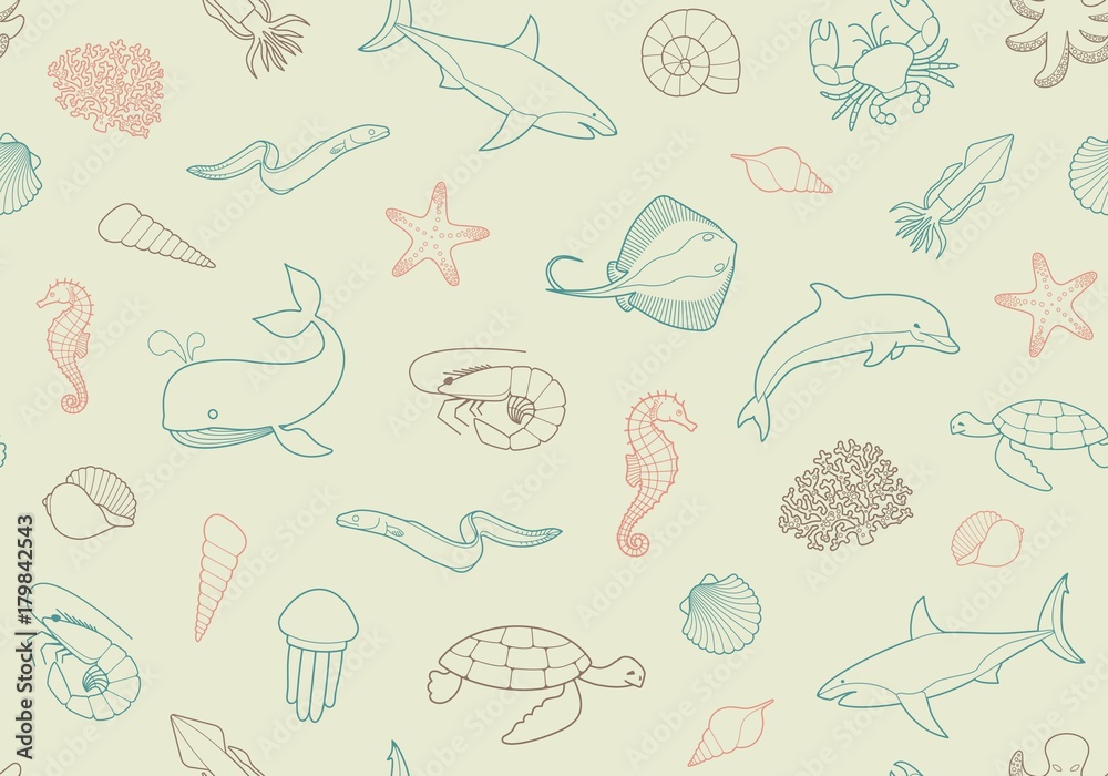 Seamless marine background Seamless marine background