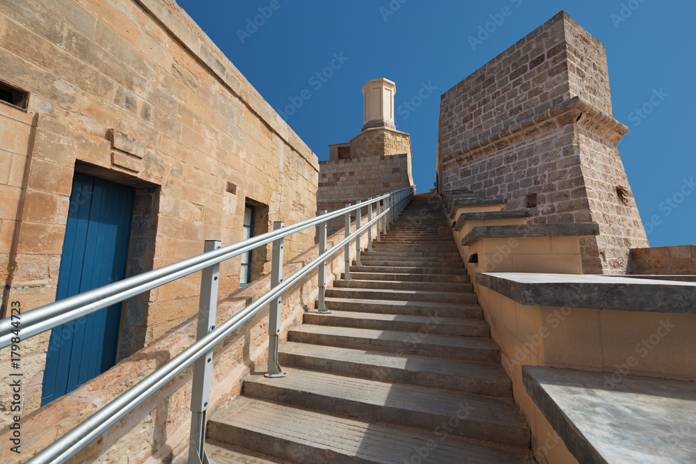 Fort Saint Angelo (Malta). Stairs to the  Ferramolino's Cavalier