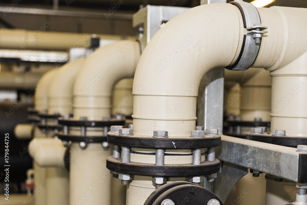 industrial pipes in the water treatment plant industrial pipes in the water treatment plant