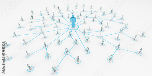 Leader connecting a group of people 3D rendering