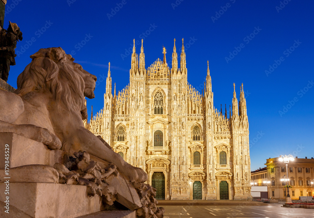 Milan. Cathedral of the Nativity of the Virgin Mary at dawn. Milan. Cathedral of the Nativity of the Virgin Mary at dawn.