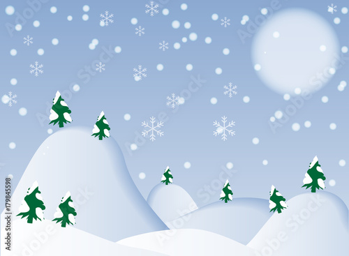 Illustration of Winter Background-Vector Illustration
