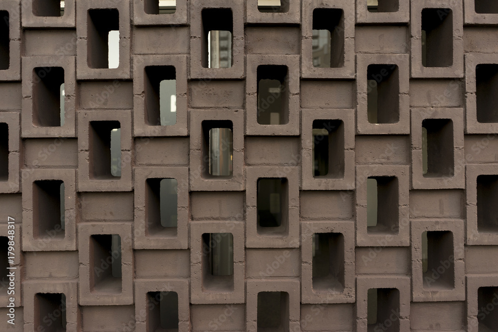 Block Wall With Reflection In The Background Block Wall With Reflection In The Background
