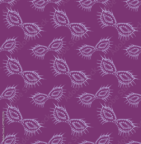 venice carnival mask seamless pattern.