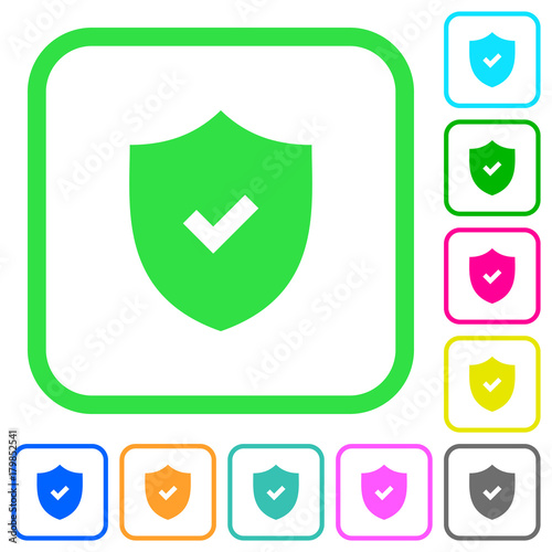 Active security vivid colored flat icons icons