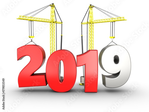 3d 2019 year with crane