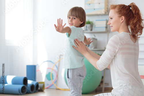 Child during physical therapy session