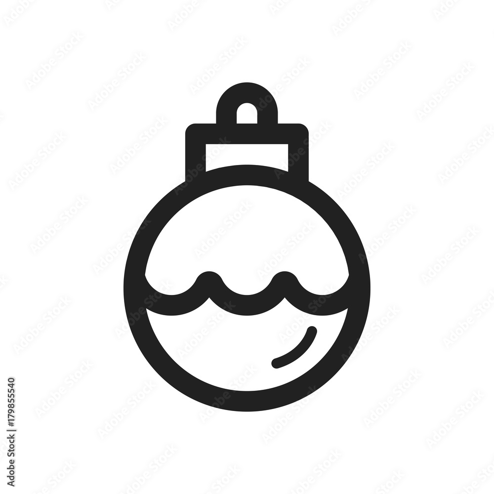 bauble icon design with white background. outline design style. vector illustration bauble icon design with white background. outline design style. vector illustration