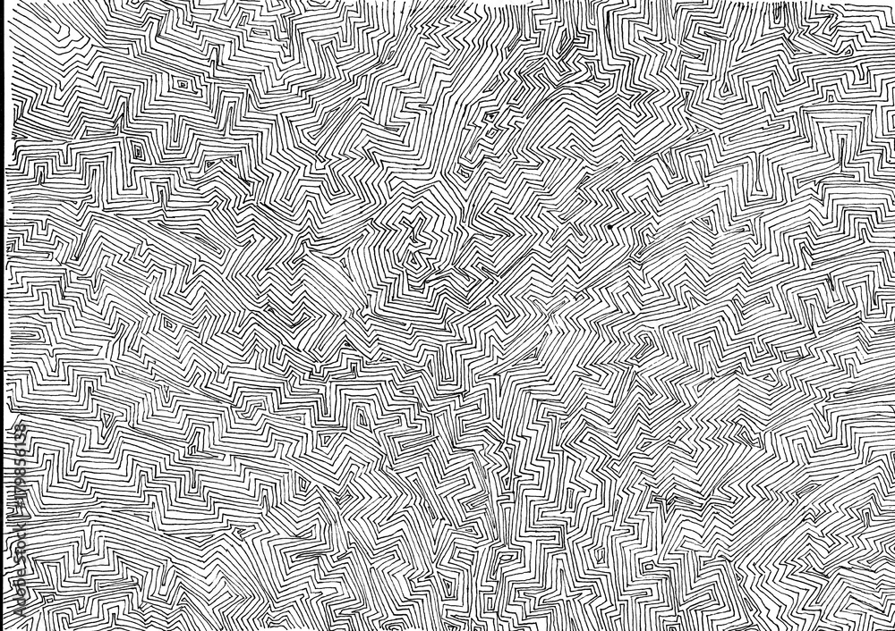 Fototapeta premium Abstract hand drawn geometric background. Pattern with geometric shapes and zigzags.