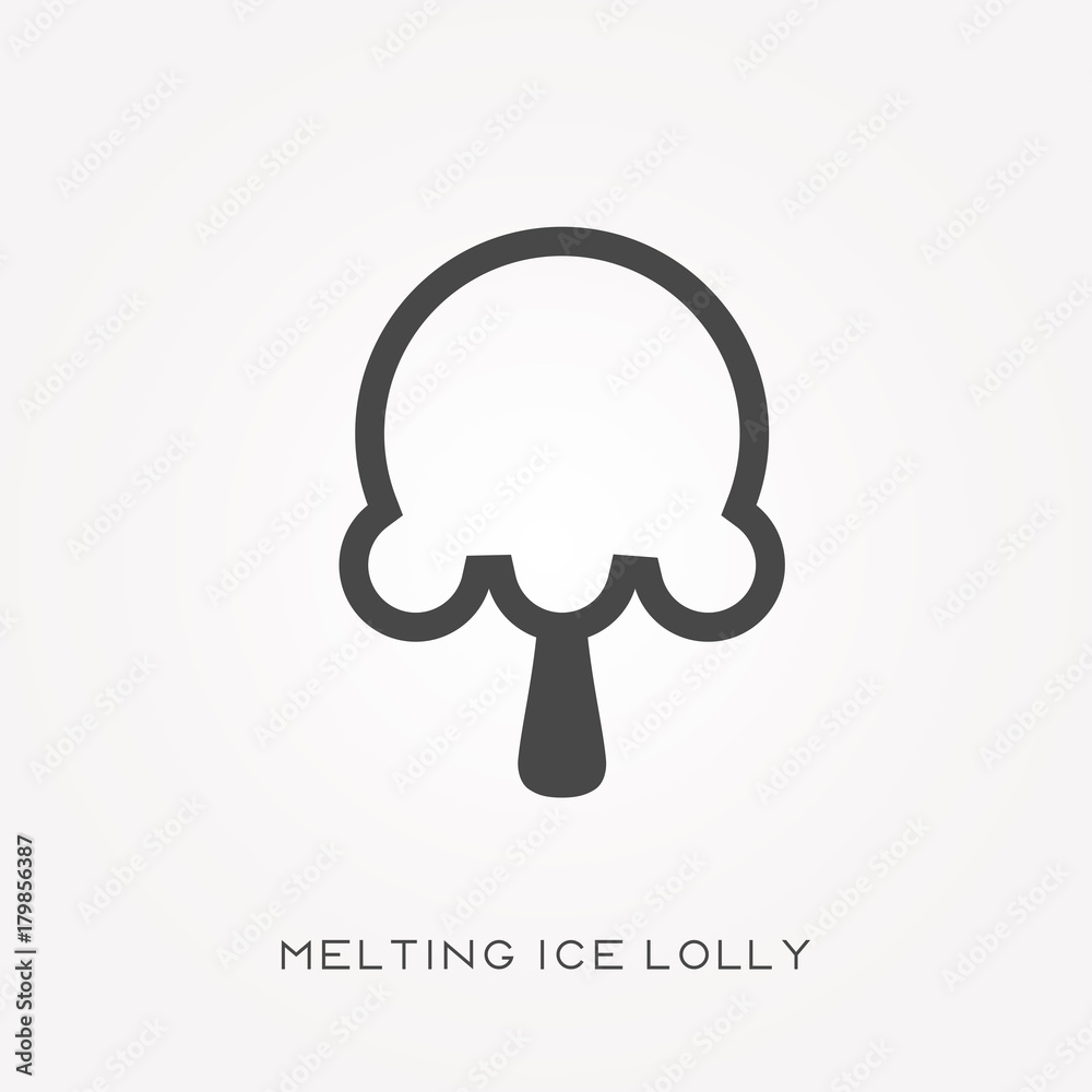 Silhouette icon melting ice lolly Silhouette icon melting ice lolly