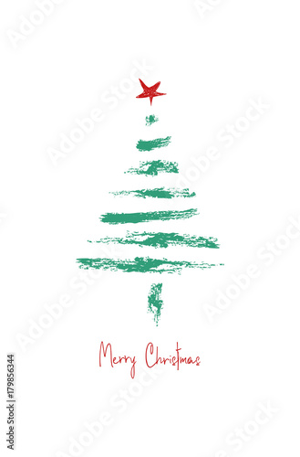 Greeting Card With Christmas Tree.