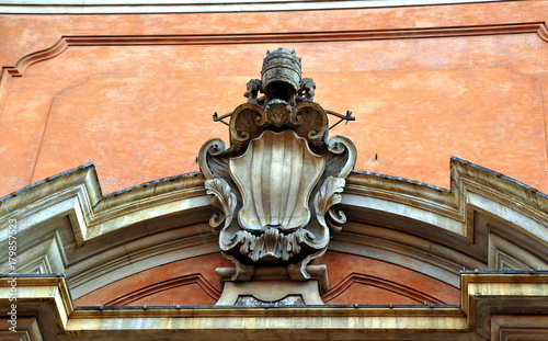 Detailaufnahme in der mittelalterlichen Altstadt von Bologna