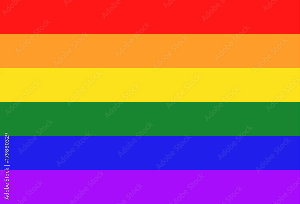 Pride flag. LGBT sign. Lesbian gay bisexual and transgender community colors
