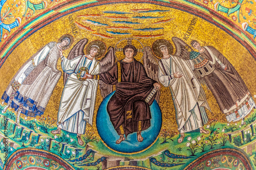 The Apse mosaic at San Vitale, Ravenna. 6th century photo