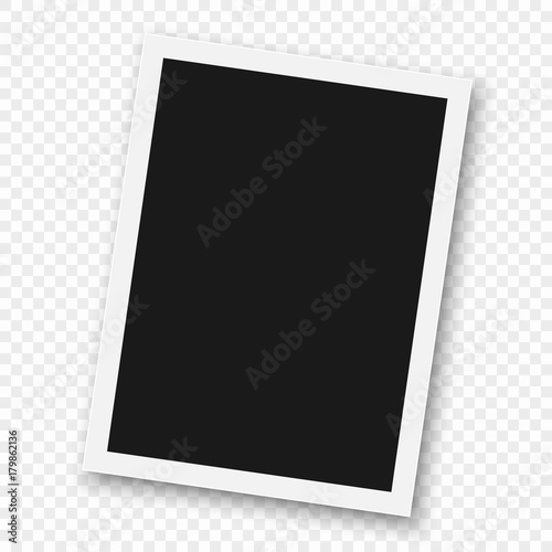 Realistic vector photo frame. Template photo design. Vector illustration