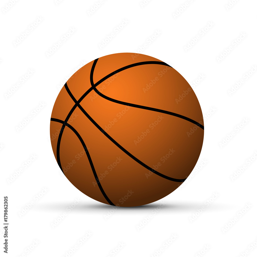 Realistic basketball ball isolated