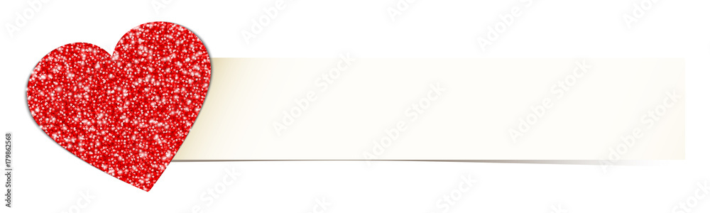 Banner Sparkling Heart Red Banner Sparkling Heart Red