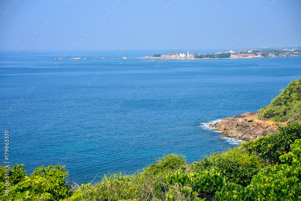 view of the city of Halle on the shores of the Indian Ocean, Sri Lanka