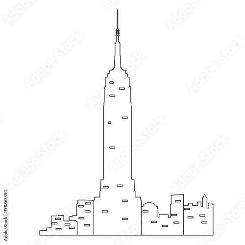 New York cityscape isolated on white background, Vector illustration