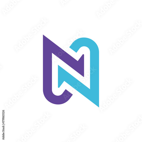 Flat N letter logo icon sign vector design.