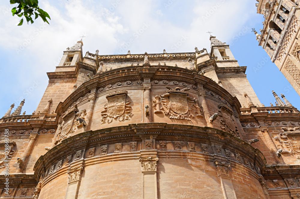 Historic buildings and monuments of Seville, Spain. Catedral de Santa Maria de la Sede.