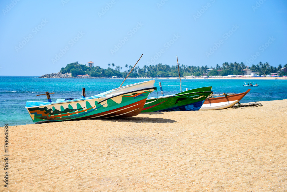 fishing boats on the shore of the Indian Ocean
