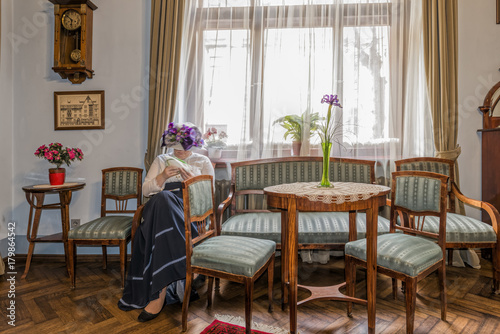 Riga Lettland Jugenstil Museum Handarbeit im Wohnzimmer