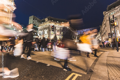 Photography People crossing street in Oxford Circus, London