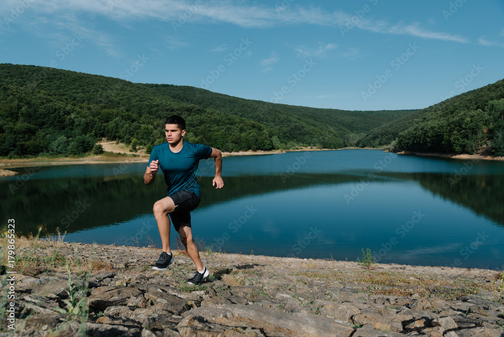 Fototapeta premium Endurance runner training hard