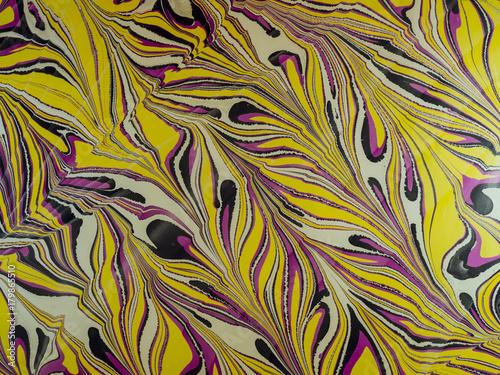 Marbled paper background.