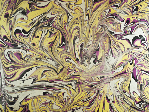 Marbled paper background.