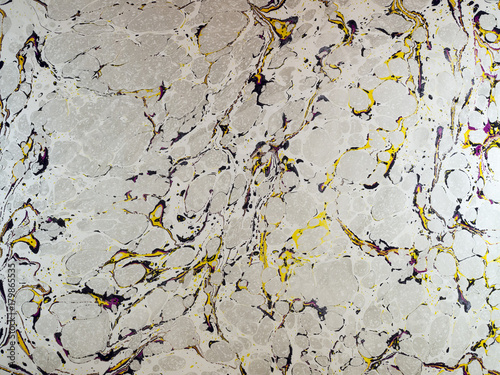 Marbled paper background.