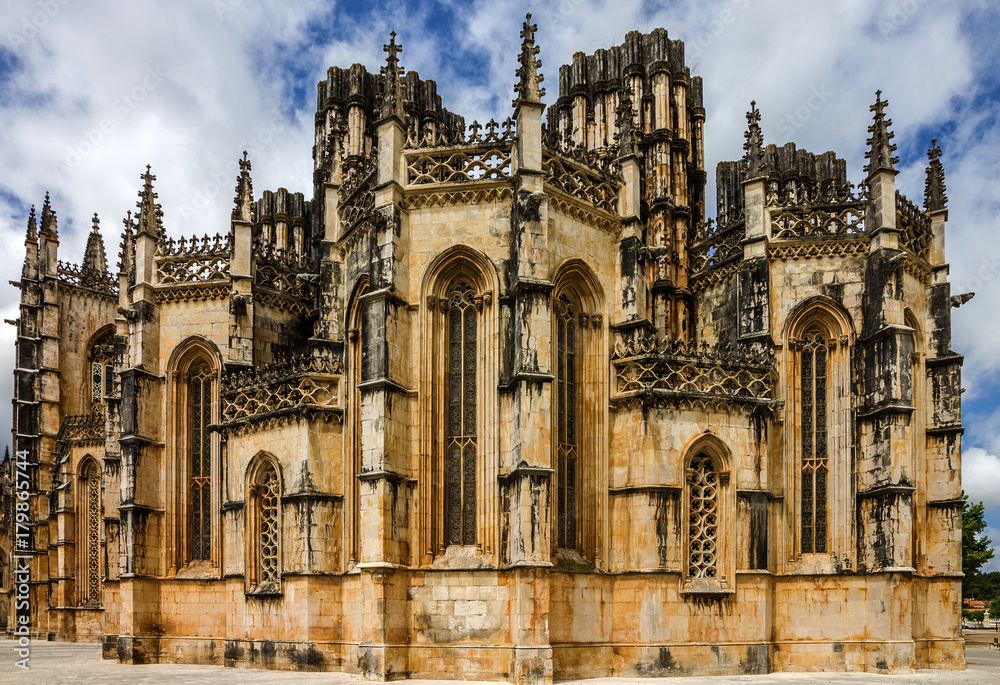 Batalha Dominican medieval monastery, Portugal - great masterpieces of Gothic art. UNESCO World Heritage