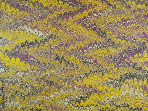 Marbled paper background.