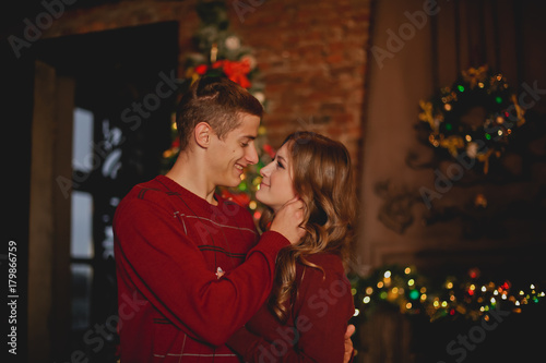 Couple celebrates new year/Christmas 