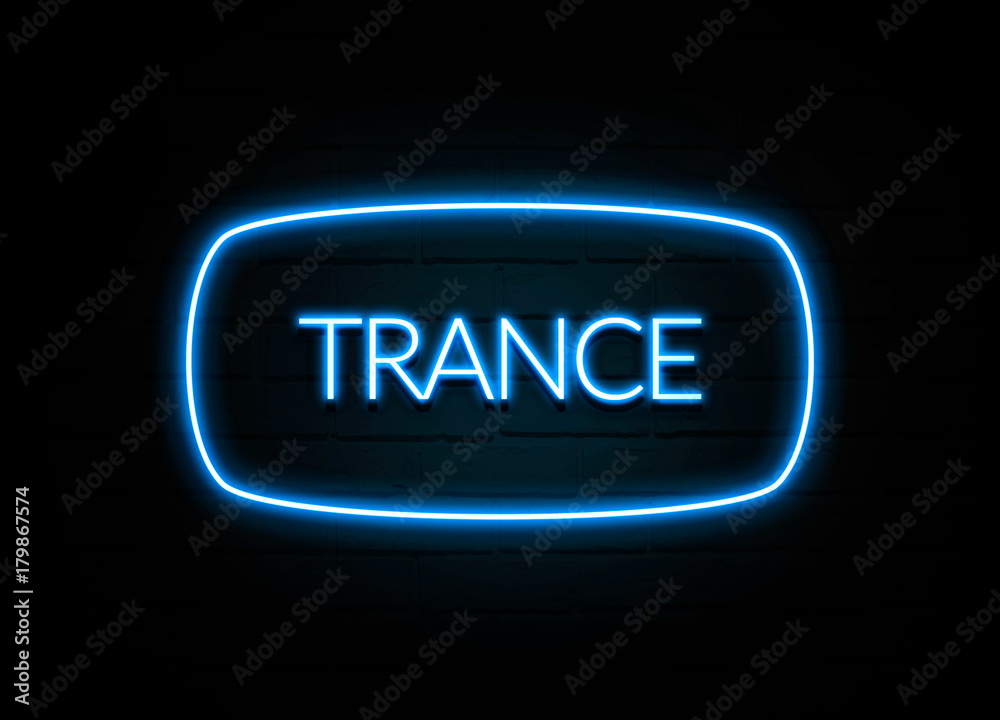 Trance - colorful Neon Sign on brickwall Trance - colorful Neon Sign on brickwall