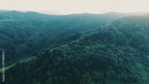 Mystical Mountin Forrest 4k Aerial Footage Beklemeto Pass ,Troyan photo