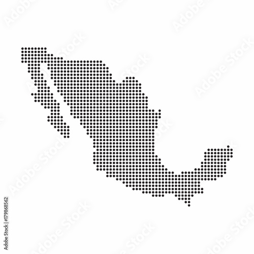 Mexico country map made from abstract halftone dot pattern