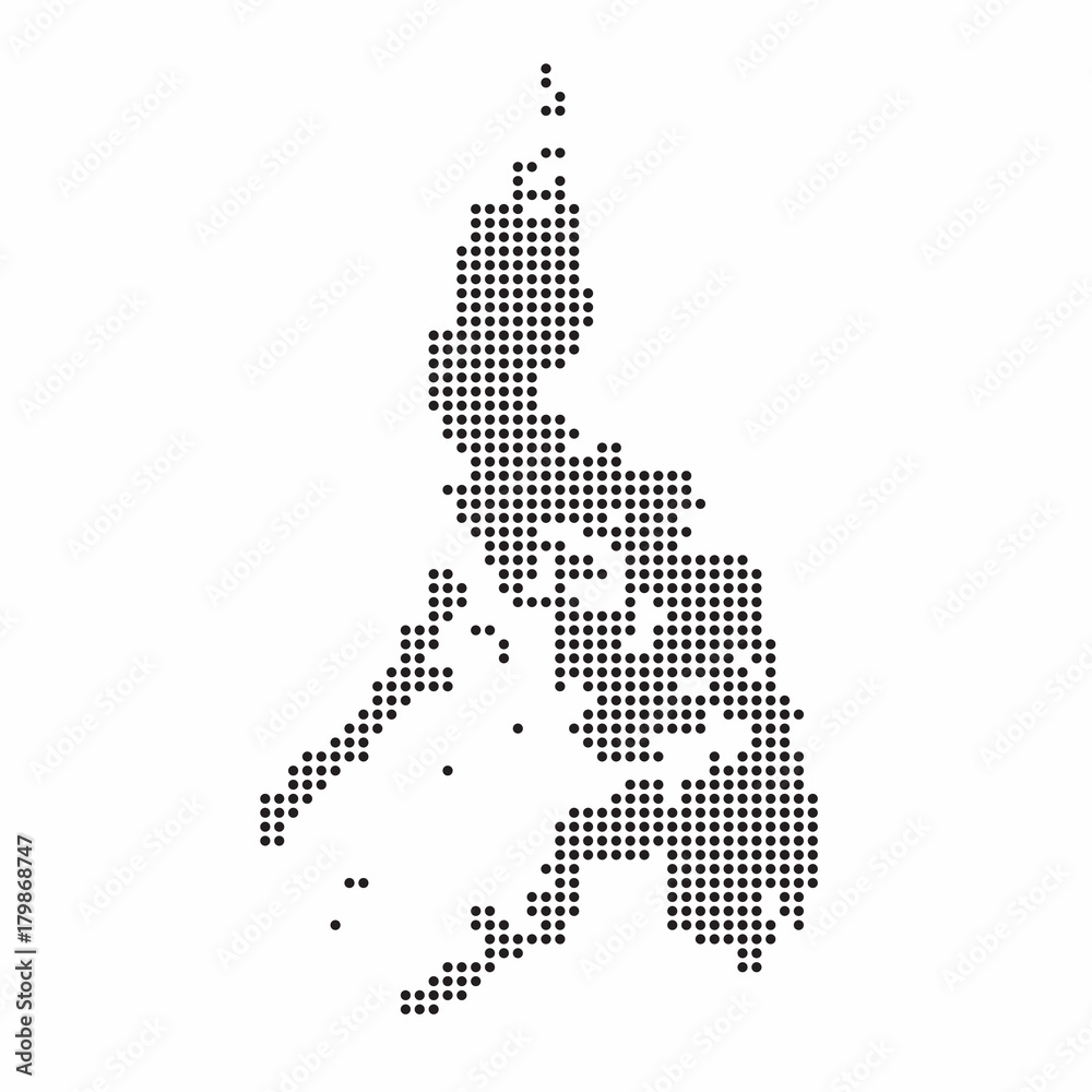 Philippines country map made from abstract halftone dot pattern