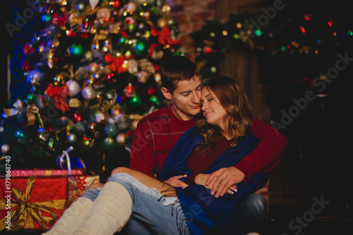 Couple celebrates new year/Christmas