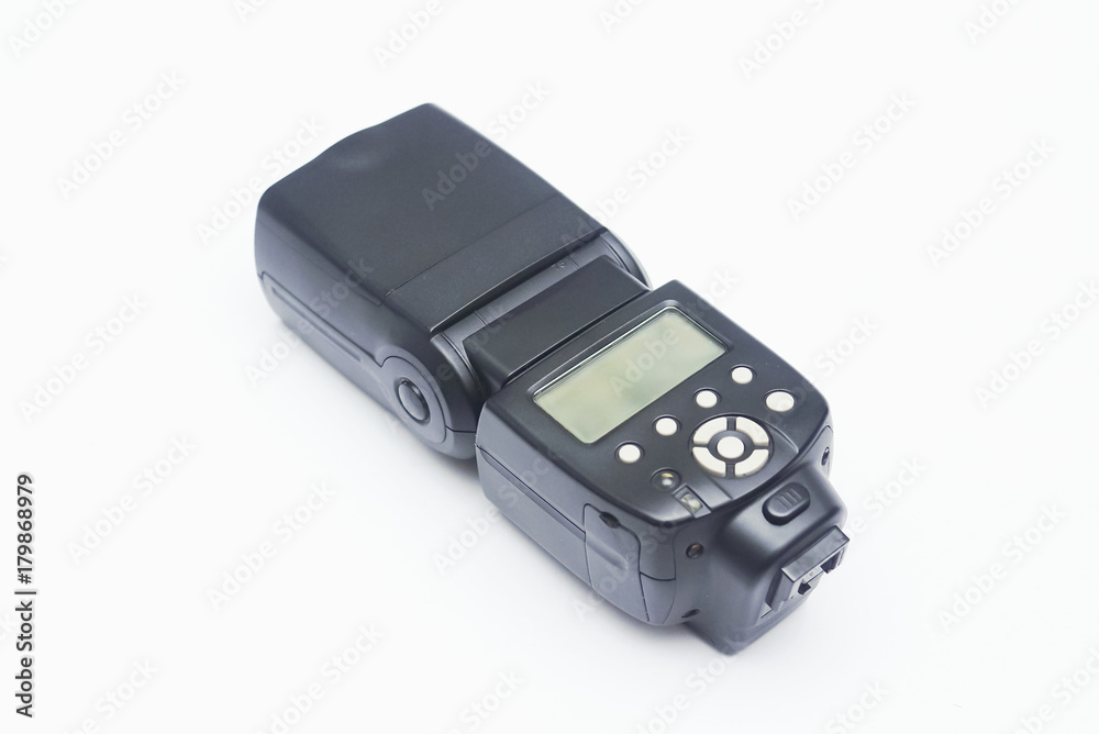 Speedlite Flash Isolated Over White Background Speedlite Flash Isolated Over White Background