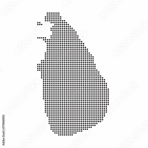 Sri Lanka country map made from abstract halftone dot pattern