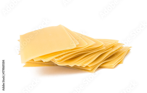 Top view of lasagna sheets stack