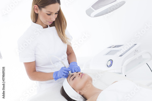 Skin care. Beauty treatment. Microdermabrasion.