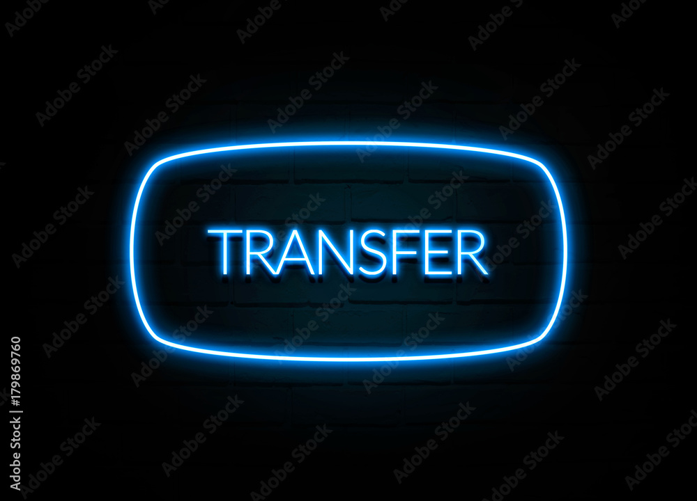 Transfer - colorful Neon Sign on brickwall Transfer - colorful Neon Sign on brickwall