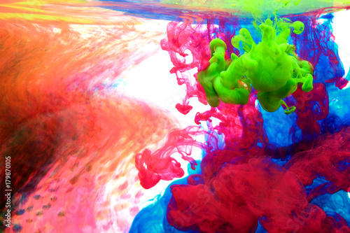 color abstraction, inks in water, color explosion