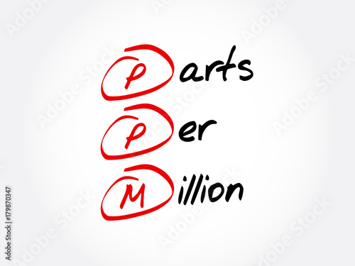 PPM - Parts Per Million acronym, concept background