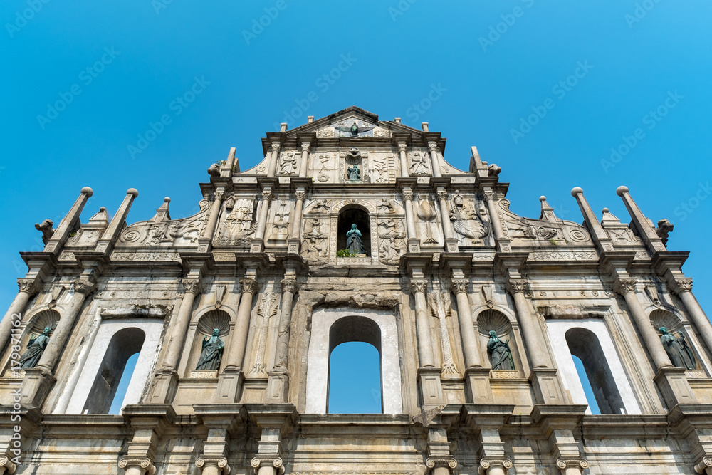 Ruins of St. Paul's Church.One of Macau's best known landmarks. An officially listed as part of the Historic Centre of Macau, a UNESCO World Heritage Site.