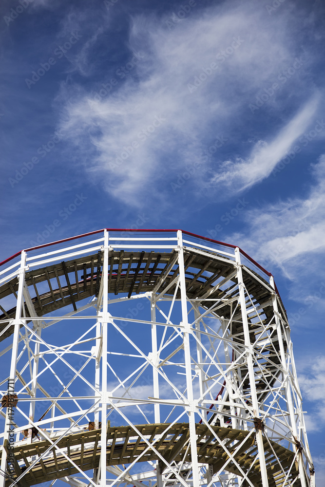 Hiistoric wooden roller coaster Cyclone on Coney island