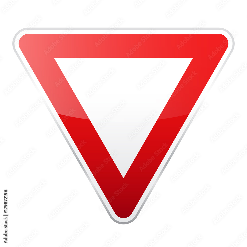 Road red sign on white background. Road traffic control.Lane usage. Regulatory sign. Stop and yield. Street. Road red sign on white background. Road traffic control.Lane usage. Regulatory sign. Stop and yield. Street.
